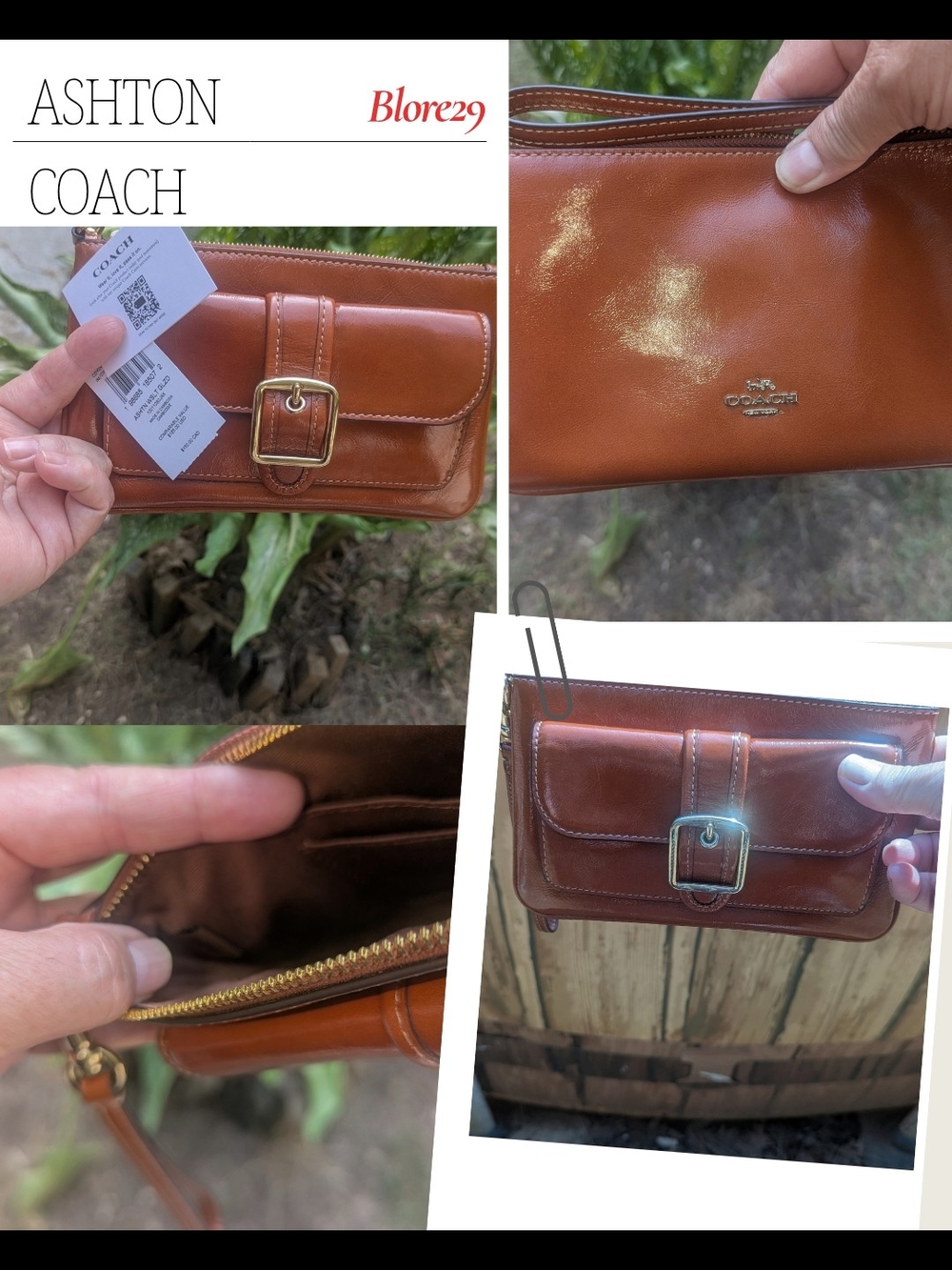 Coach Ashton Wristlet CDY04 glazed leather/Im/Cinnamon